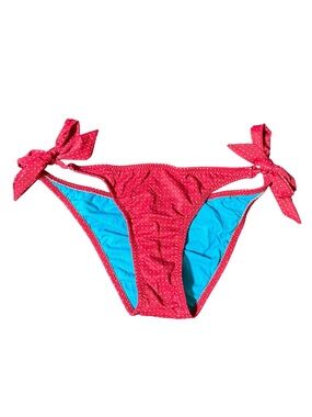 NWT! Roxy Red Polka Dot Bikini Bottom with Turquoise Lining
